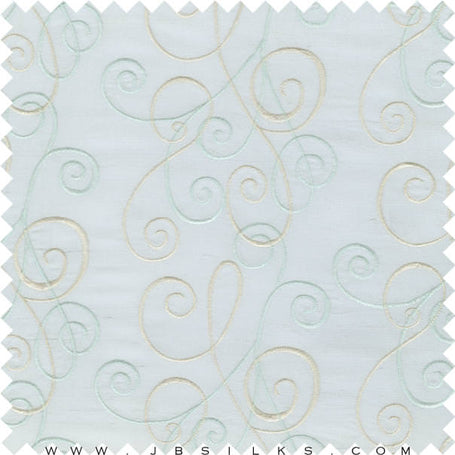 Embroidered Silk Yarn Dyed Shantung Doupioni Fabric JB213 color 638 Light Blue wide width by JB Silks