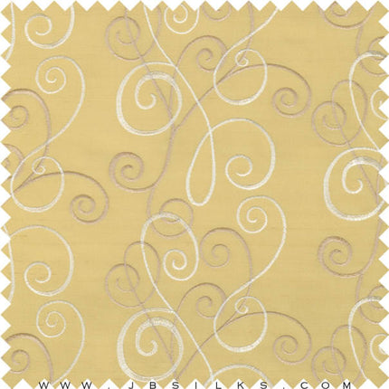 Embroidered Silk Yarn Dyed Shantung Doupioni Fabric JB215 color 240 Mustard Gold wide width by JB Silks