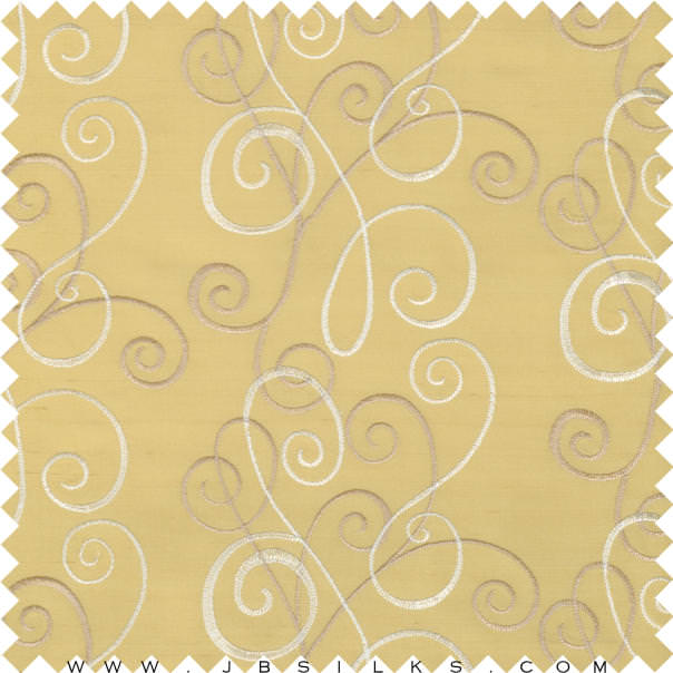 Embroidered Silk Yarn Dyed Shantung Doupioni Fabric JB215 color 240 Mustard Gold wide width by JB Silks