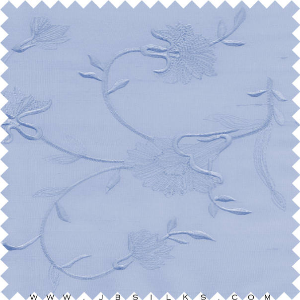 Embroidered Silk Yarn Dyed Shantung Doupioni Fabric JB64 color 446 Periwinkle by JB Silks