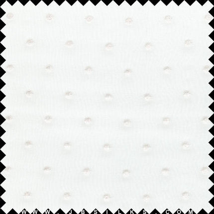 Embroidered Swiss Dots on Silk Chiffon Georgette Fabric JB274 color 101 Light Ivory wide width by JB Silks