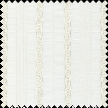 Novelty Ribbon Silk Yarn Dyed Shantung Doupioni Fabric JB261 color 101 Light Ivory wide width by JB Silks