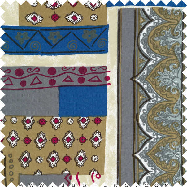 Printed Silk Habotai Fabric 369 by JB Silks view A
