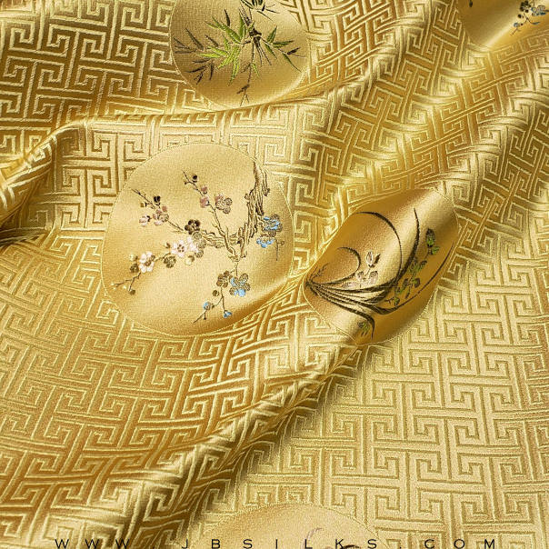 Silk Brocade Fabric 1081 color 440 by JB Silks