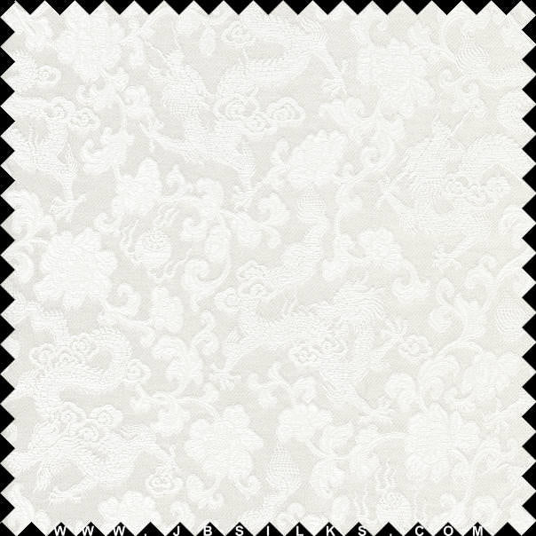 Silk Brocade Fabric 1510 color 101 Light Ivory by JB Silks