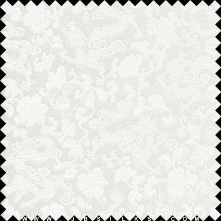Silk Brocade Fabric 1510 color 101 Light Ivory by JB Silks