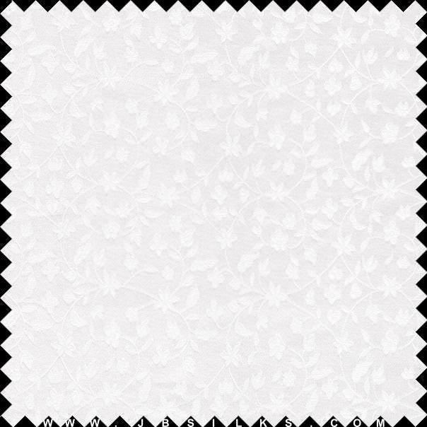 Silk Brocade Fabric 3261 color 100 White by JB Silks