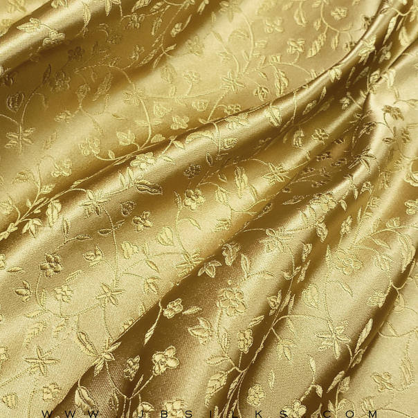 Silk Brocade Fabric 3261 color 440 Rich Gold by JB Silks
