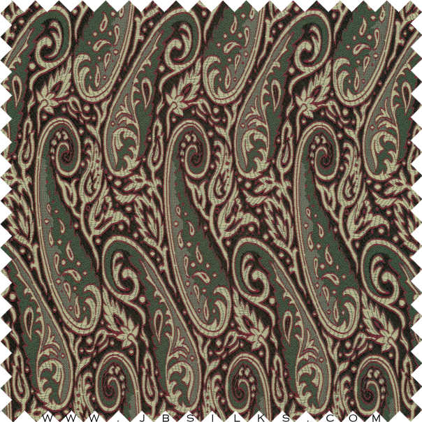 Silk Brocade Fabric 3295 color 456 narrow width by JB Silks