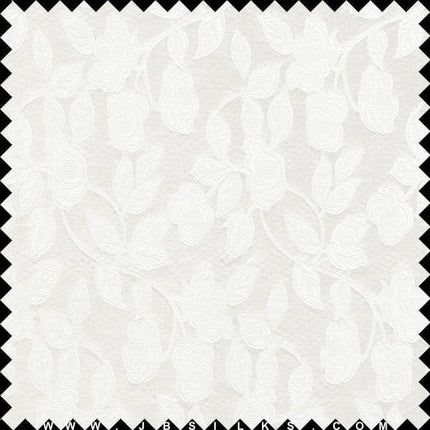 Silk Brocade Fabric 3303 color 101 Light Ivory by JB Silks