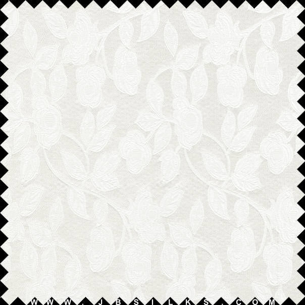 Silk Brocade Fabric 3303 color 101 Light Ivory by JB Silks