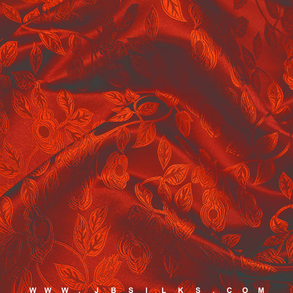 Silk Brocade Fabric 3303 color 320 Red by JB Silks