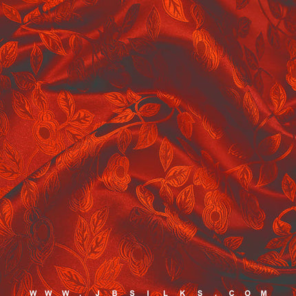 Silk Brocade Fabric 3303 color 320 Red by JB Silks