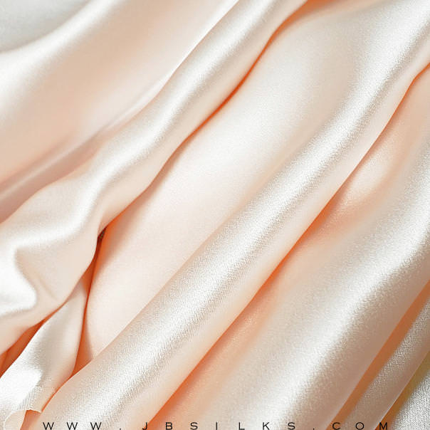 Silk Charmeuse Satin Fabric 19 momme color 668 Blush Champagne wide width by JB Silks