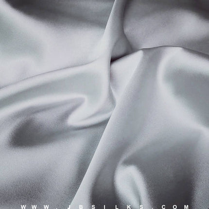 Silk Charmeuse Satin Fabric 19 momme color 692 Silver Gray wide width by JB Silks