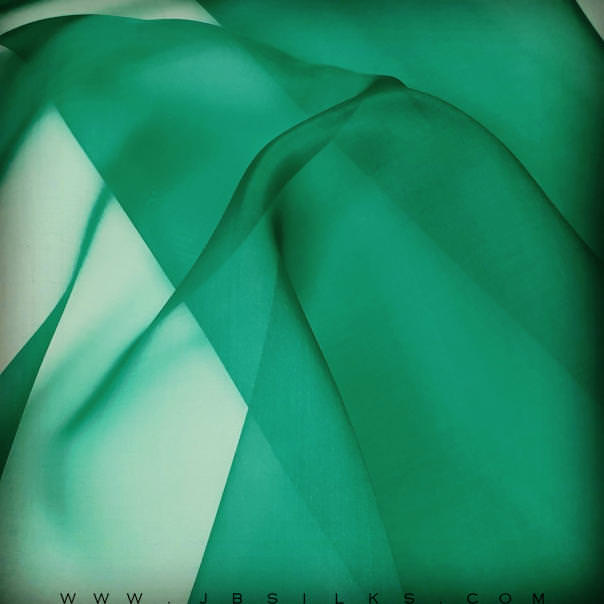 Silk Organza Fabric color 657 Emerald Green wide width by JB Silks