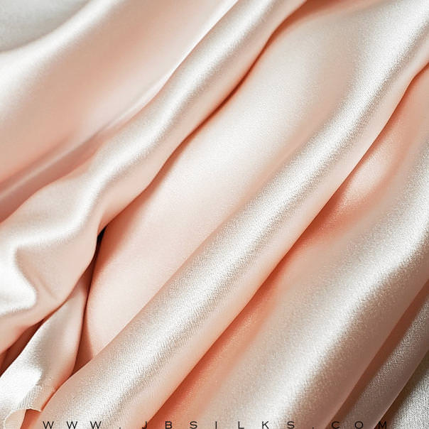 Stretch Silk Charmeuse Satin Fabric 22 momme color 611 Light Pink by JB Silks