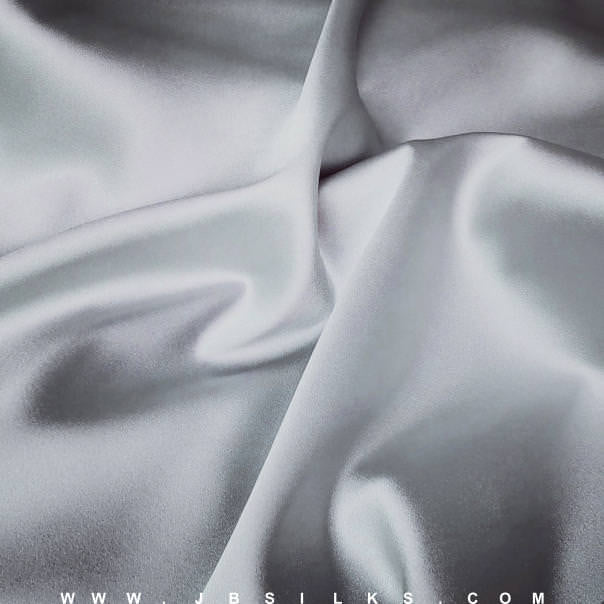 Stretch Silk Charmeuse Satin Fabric 22 momme color 692 Silver Gray by JB Silks